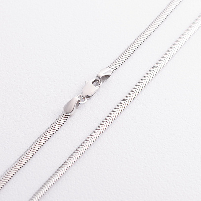 Колье "Gisele" в белом золоте (снейк - 2 мм) ц00327-2,0