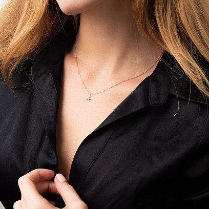 Колье "Самолетик" в красном золоте кол02303 №4