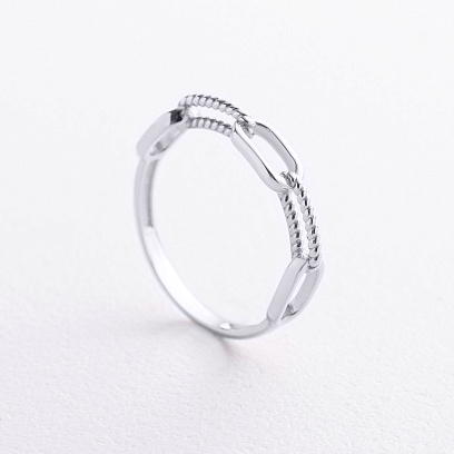 Кольцо "Цепочка" в белом золоте к08491