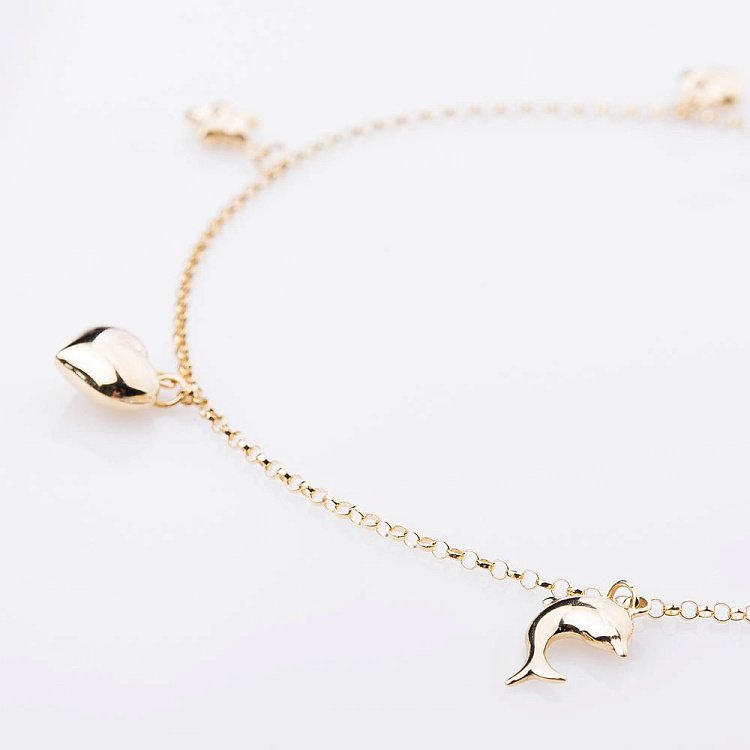 Золотий браслет на ногу б01805 від ювелірного магазину Онікс - 1