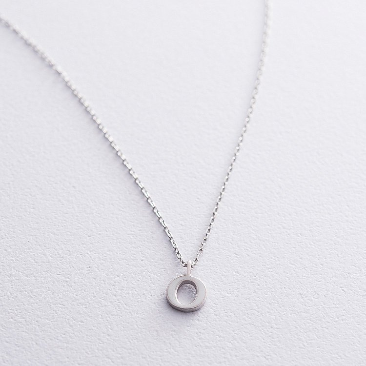 Серебряное колье с буквой О 18623б от ювелирного магазина Оникс