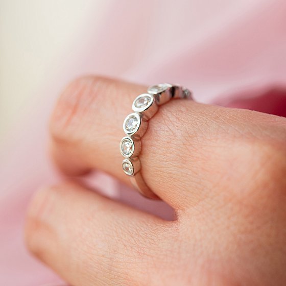 Серебряное кольцо с фианитами 112865 №4