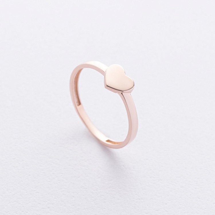 Каблучка "Сердечко" в червоному золоті к08213 від ювелірного магазину Онікс