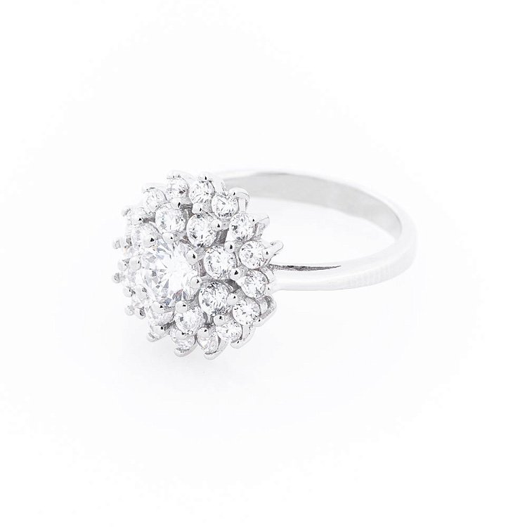 Срібний перстень з фіанітами к10 від ювелірного магазину Онікс - 5