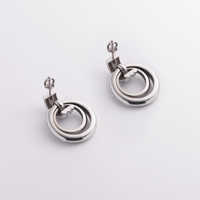 Срібні сережки - пусети "Madeline" 7323 №2