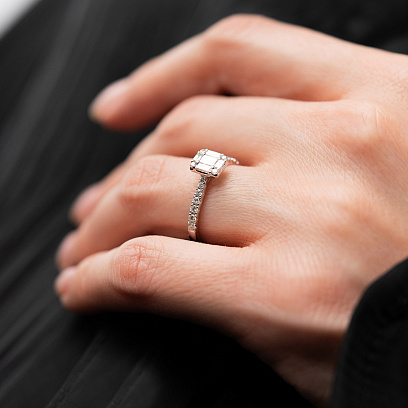 Золотое кольцо с бриллиантами кб0691ri №4