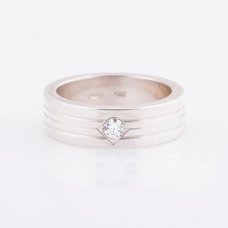 Срібна обручка з фіанітом 111909 від ювелірного магазину Онікс - 1