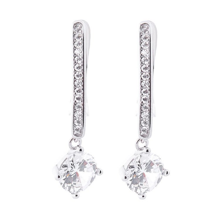 Серебряные серьги с фианитами 122451 от ювелирного магазина Оникс - 1