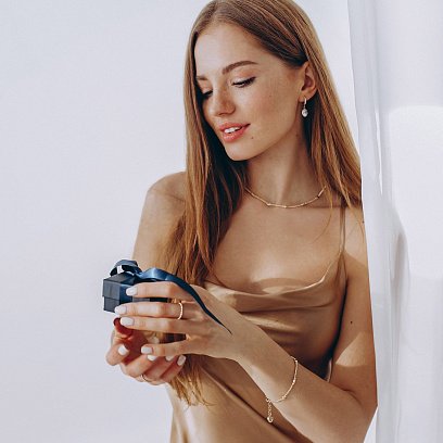 Золотое кольцо в стиле минимализм к05332 №5