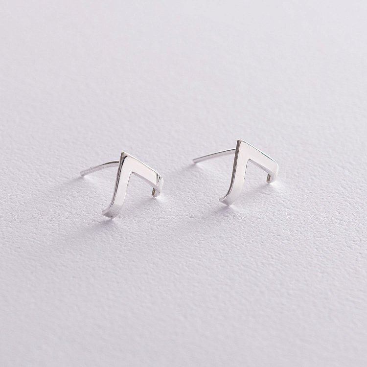 Срібні сережки - пусети "Акцент" 122914 від ювелірного магазину Онікс - 4