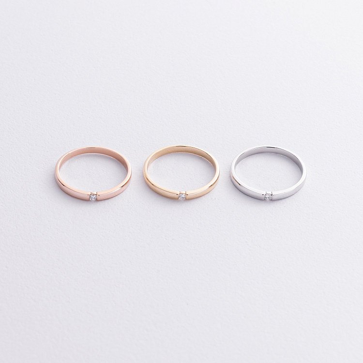 Каблучка з діамантом у білому золоті кб0553м від ювелірного магазину Онікс - 2