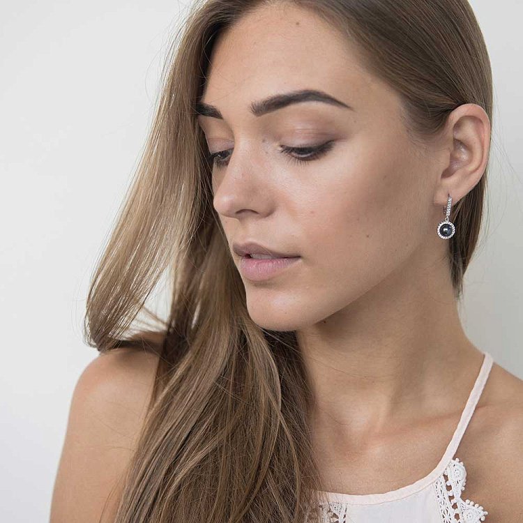 Золотые серьги с культивированным пресноводным жемчугом с02750ф от ювелирного магазина Оникс - 6