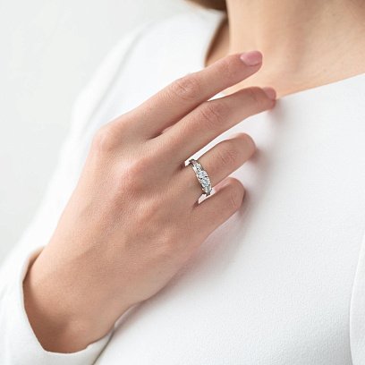 Золота каблучка (фіаніти) к02685 №2