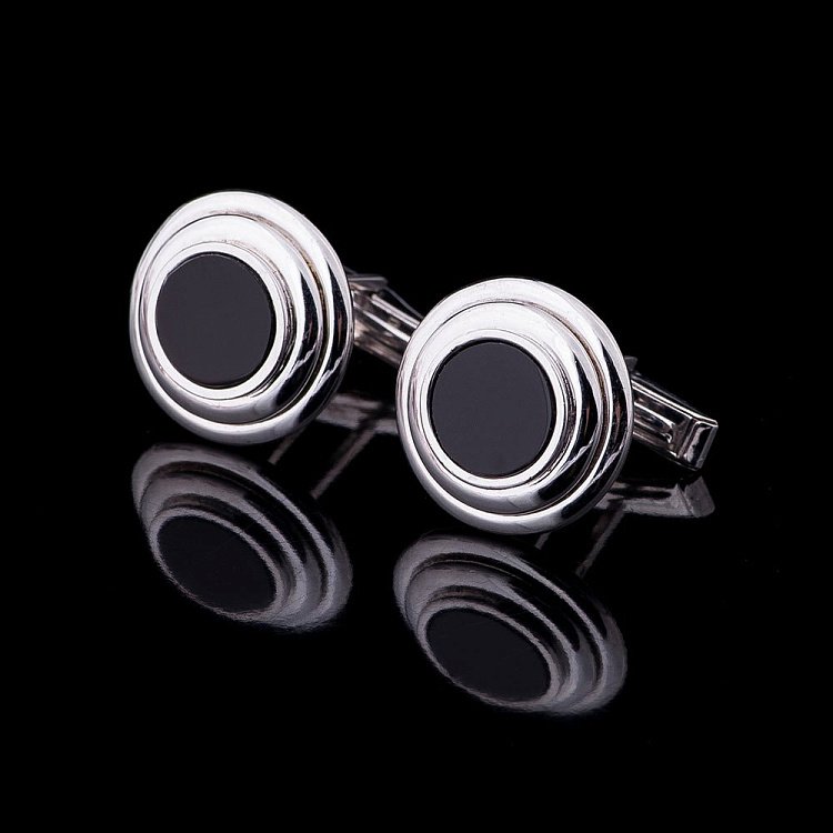 Запонки (родій, онікс) 25037 від ювелірного магазину Онікс