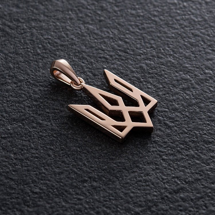 Підвіска "Герб України - Тризуб" у червоному золоті п03722 від ювелірного магазину Онікс - 5