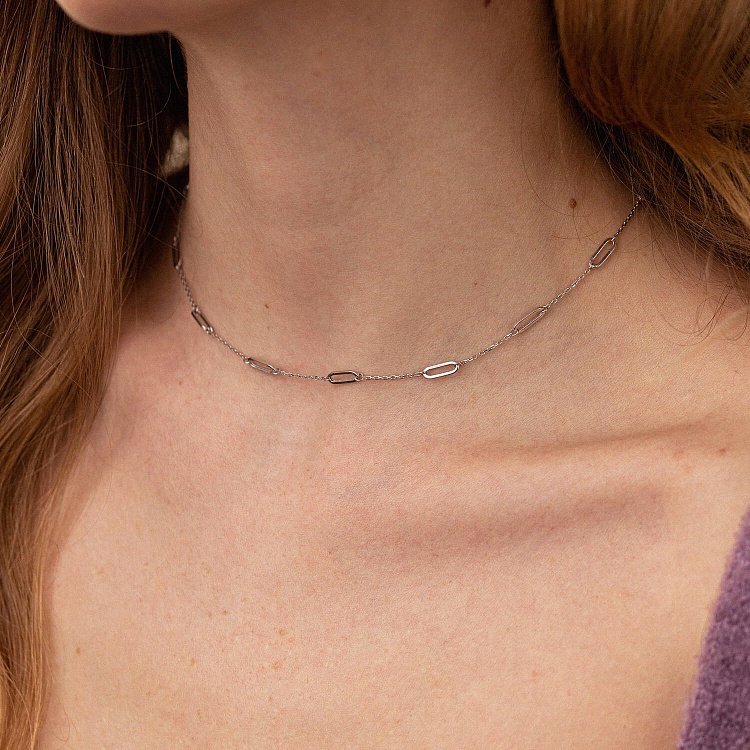 Колье "Карен" в белом золоте кол02348 от ювелирного магазина Оникс - 5