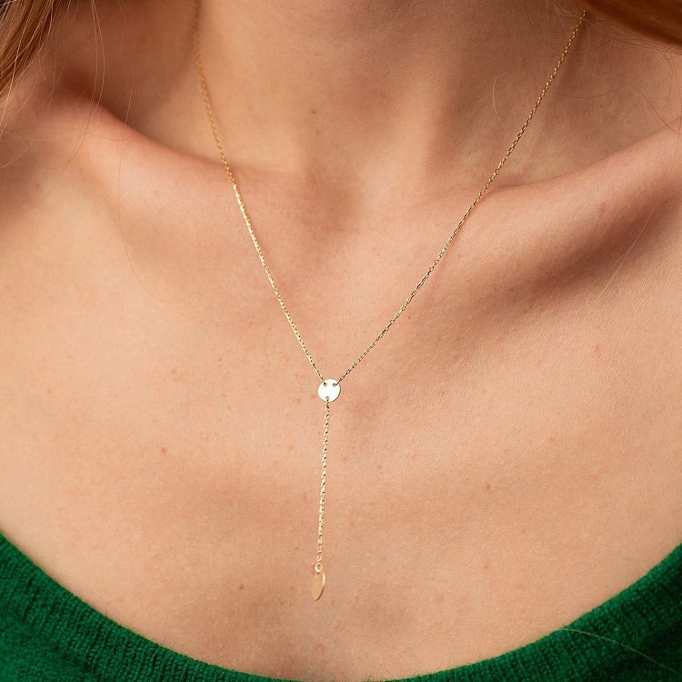 Золотое колье "Монетки" (возможна гравировка) кол02499 от ювелирного магазина Оникс - 3