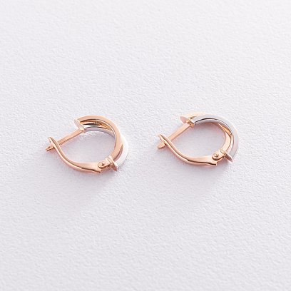Серьги "Ассоль" из красного и белого золота с06266 №3