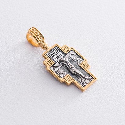 Срібний хрест "Розп'яття. Георгій Переможець" 133017 №4