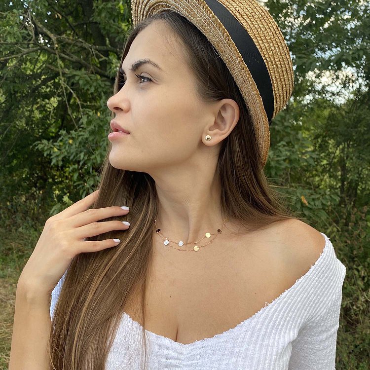 Серьги-пусеты с желтого золота с05447 от ювелирного магазина Оникс - 4