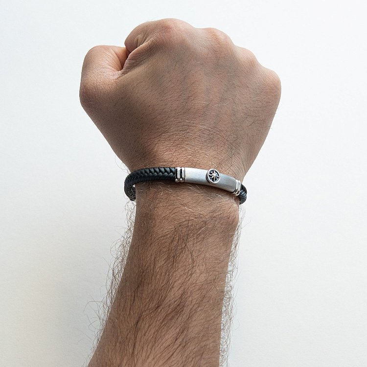 Чоловічий браслет "Роза вітрів" ZANCAN EXB934-TI від ювелірного магазину Онікс - 1