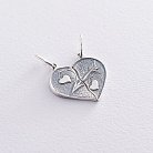 Срібна підвіска "Дві половинки серця" 13067 от ювелирного магазина Оникс - 6