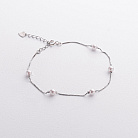 Серебряный браслет с жемчугом 141911 от ювелирного магазина Оникс