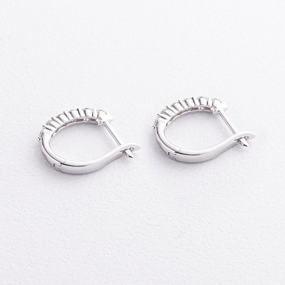 Сережки в білому золоті (діаманти) сб0708ca №2