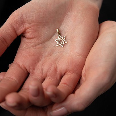 Золотий кулон "Зірка Давида" п03295 №2