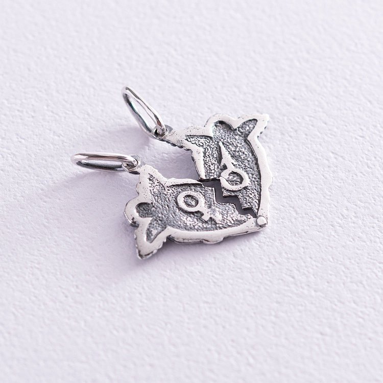 Подвеска "Две половинки сердца" (ангелочки) 13872 от ювелирного магазина Оникс - 6