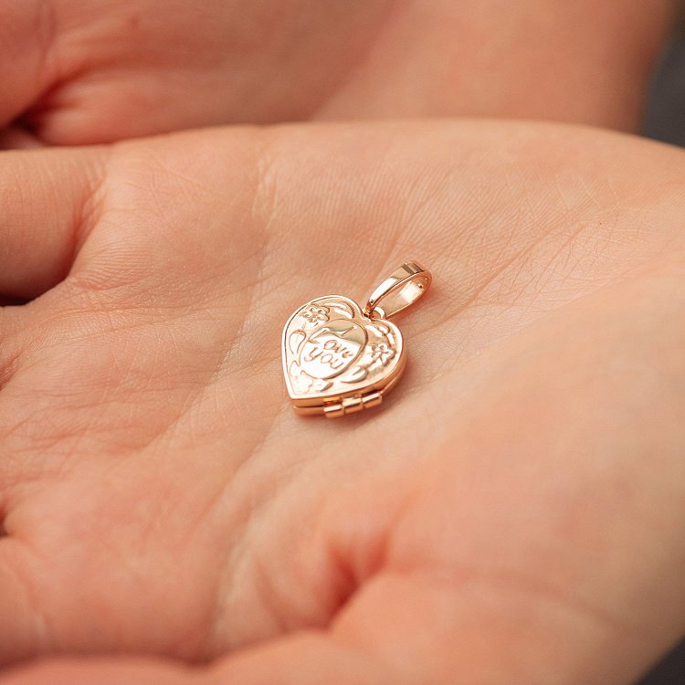 Підвіска для фото "Сердечко" у червоному золоті п00934 від ювелірного магазину Онікс - 2