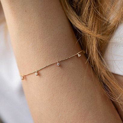 Браслет у червоному золоті (фіаніти) б04186 №4