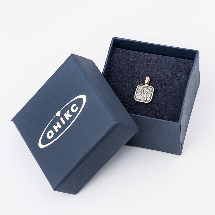 Серебряная ладанка (позолота, чернение) 132291 от ювелирного магазина Оникс - 3