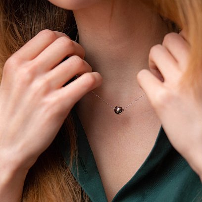 Срібне кольє "Кулька" (9 мм) 181200 №9