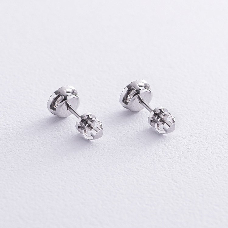 Золотые серьги - пусеты 2 в 1 с бриллиантами 330741121 от ювелирного магазина Оникс - 5