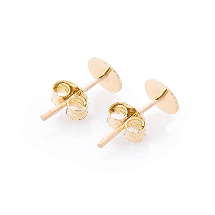 Золотые серьги-пусеты без камней с05578 от ювелирного магазина Оникс - 1