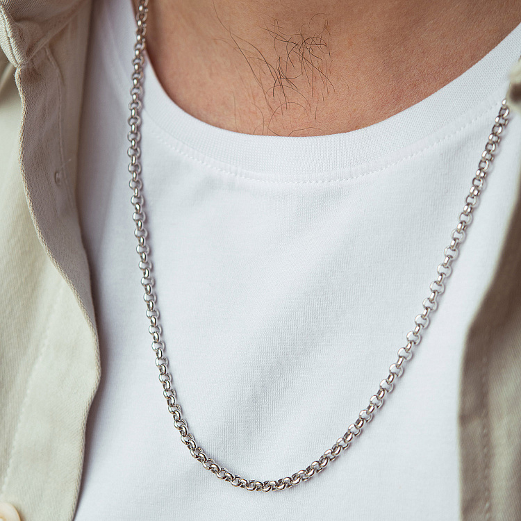 Ланцюжок Ролло в білому золоті ц00362-4 від ювелірного магазину Онікс - 3