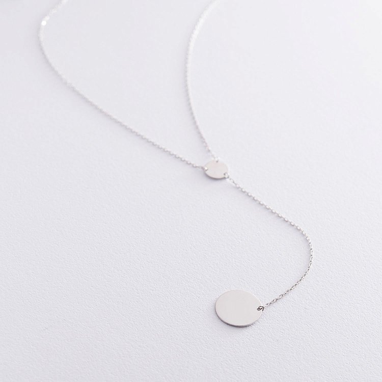 Серебряное колье "Монетки" (возможна гравировка) 181005 от ювелирного магазина Оникс - 1