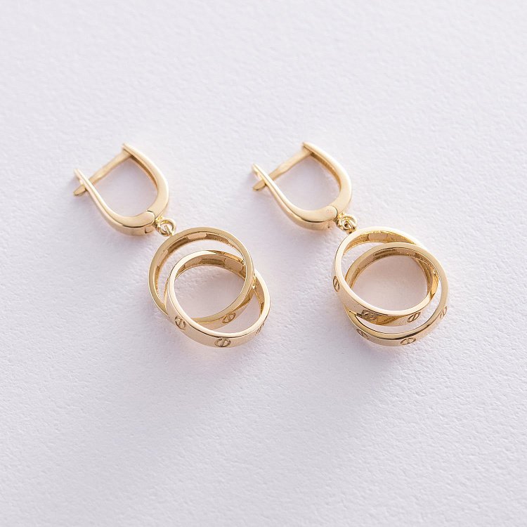 Золотые серьги Круги с06511 от ювелирного магазина Оникс