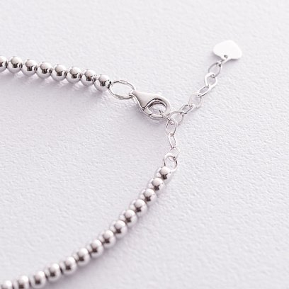 Браслет "Кульки" в білому золоті (фіаніти) б04701 №3