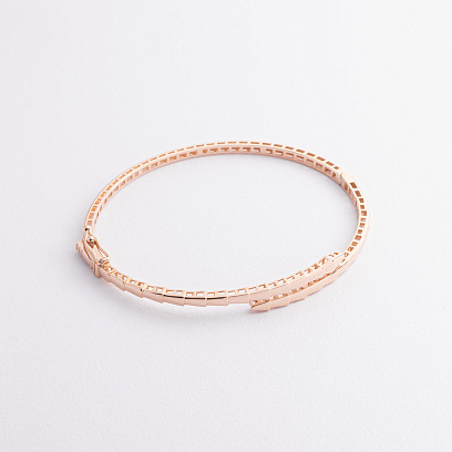 Жесткий браслет "Змея" в красном золоте б05619 №3