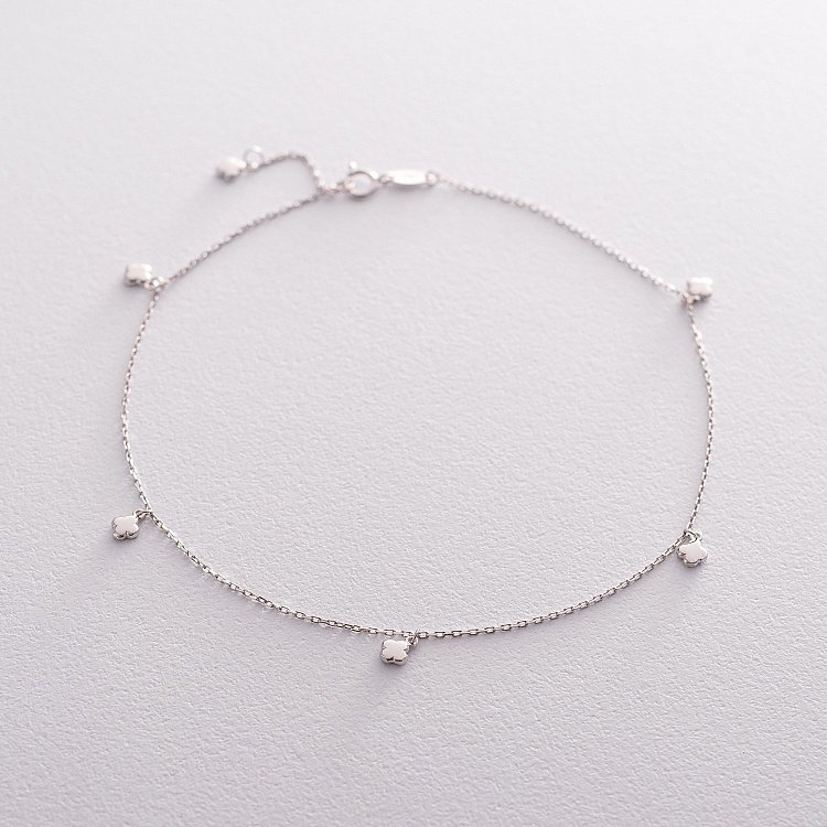 Золотой браслет на ногу "Клевер" б04217 от ювелирного магазина Оникс