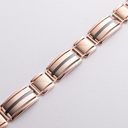 Чоловічий золотий браслет (онікс) б05574 №3