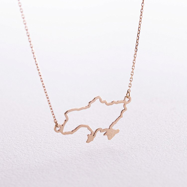 Колье "Карта Украины" в желтом золоте 4034ж от ювелирного магазина Оникс