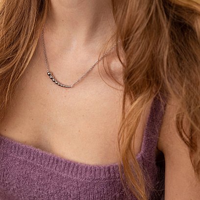 Срібне кольє "Кульки" 181249 №2