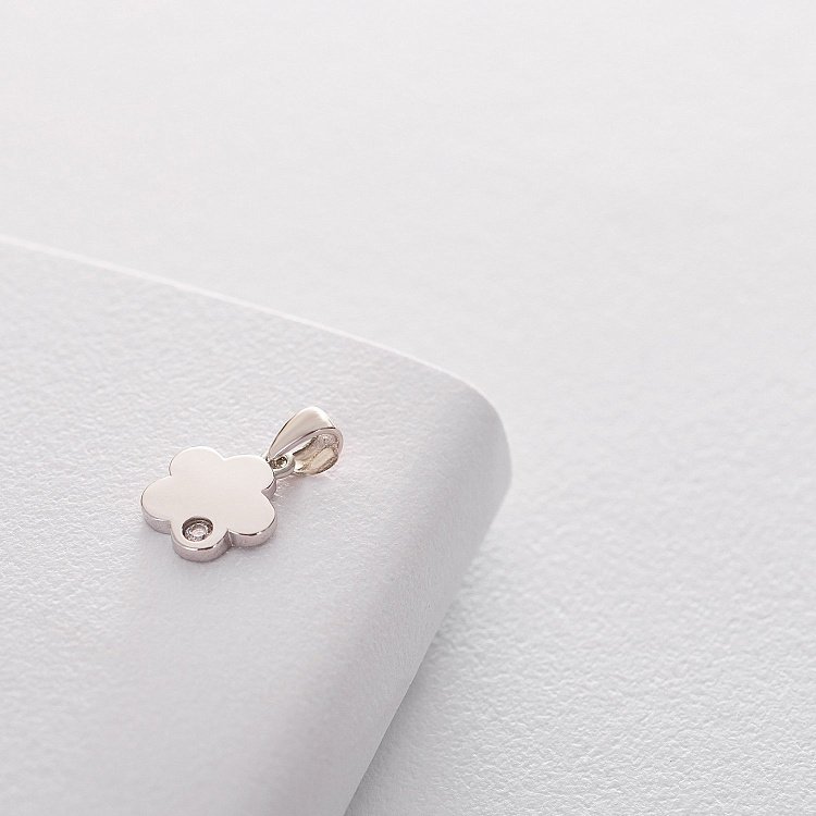 Серебряный кулон "Цветочек" (фианит) 132872 от ювелирного магазина Оникс