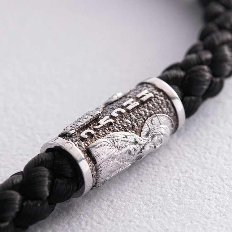 Православний шовко﻿вий шнурок зі срібною застібкою 948 від ювелірного магазину Онікс - 5