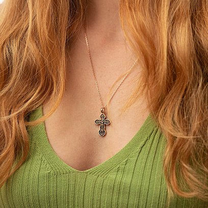 Православний хрест "Розп'яття. Спаси і Збережи" (чорніння) п01851 №2