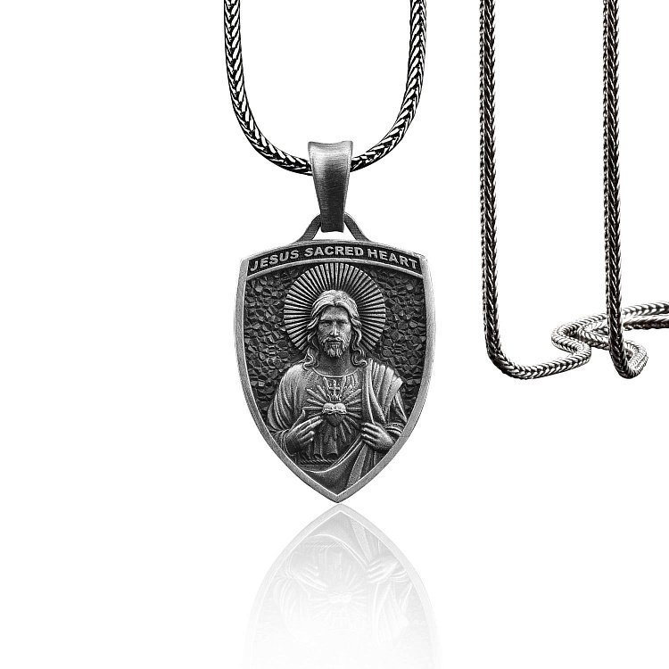 Срібний кулон "Ісус Христос Священне Серце" 133173 від ювелірного магазину Онікс - 3