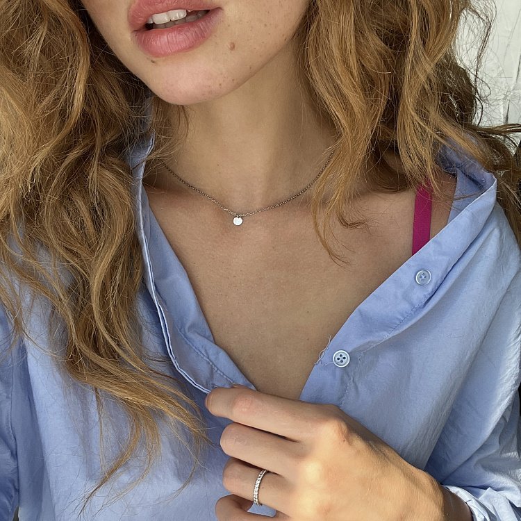 Серебряное колье "Монетка" 1106 от ювелирного магазина Оникс - 4